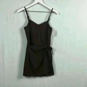 Mmmmm Womens Romper Chocolate Brown XS Wrap Around Adjustable Straps Stretchy